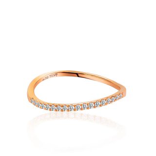 弧形線戒(玫瑰金)